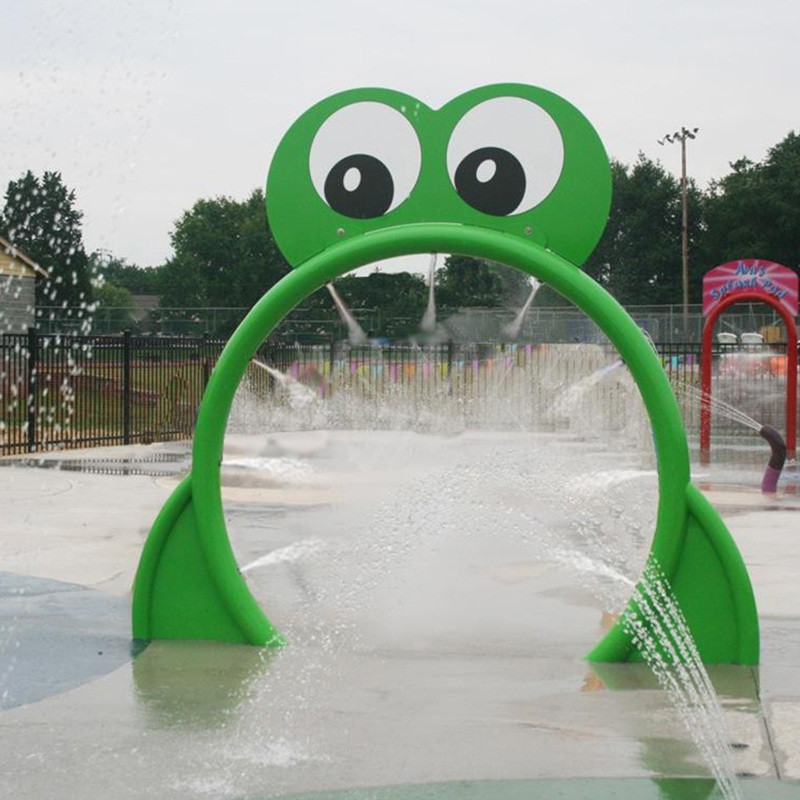 Splasher Frog Frog Mushroom Water Park Splash Pad Outdoor Water Play Equipment
