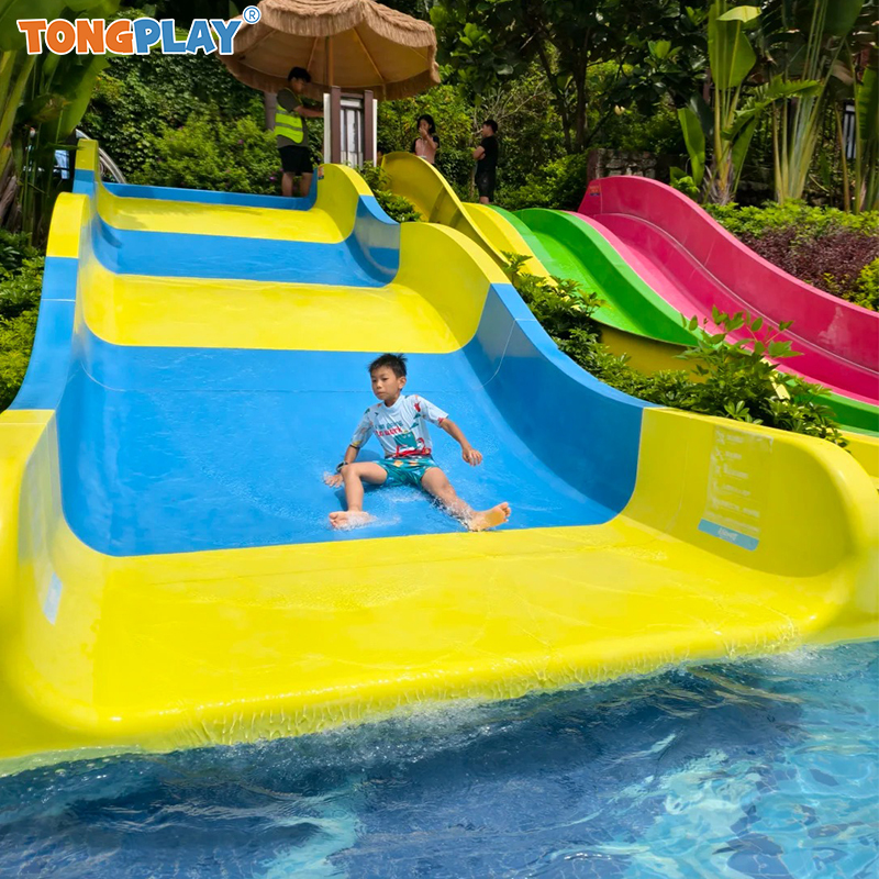Rainbow Color Children Pool Slide Multiplayer Slide Fiberglass Water ...