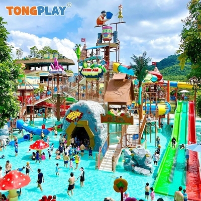 Adventure  Splash Water Playground ODM Fiberglass Pool Water Slide