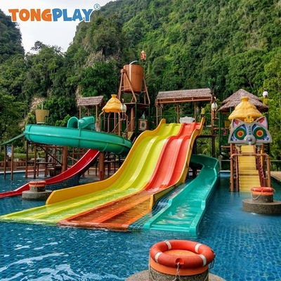 Water Park Attractions Swimming Pool Amusement Equipment Fiberglass Water House Rides Aqua Playground for Children and Adults