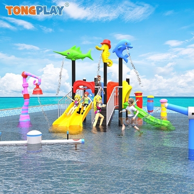 Kids Outdoor Playground Amusement Water Park Equipment Plastic Modern Water Slide Kindergarten Plastic Splash Pad Toys Set