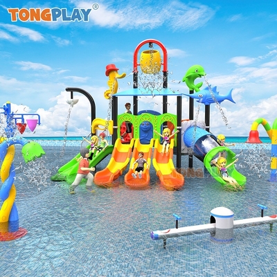Water Playground Theme Park Equipment Aqua Play Amusement Kids Swimming Pool Game Children Pool Plastic Slide