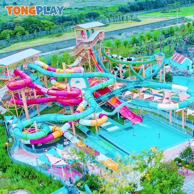 Custom Design Fiberglass Pool Slide with 5-12m Height and 280/360 Players/Hour Capacity for Amusement Parks