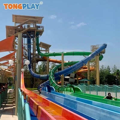 Aqua Water Park Equipment Design Amuse Game Water Playground Hotel Pool Slide Equipment Fiberglass Water Slide