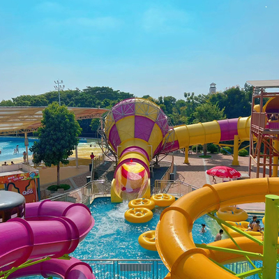 Summer Entertainment Playground Equipment Water Play Equipment Fiberglass Trumpet Water Slide for Water Park