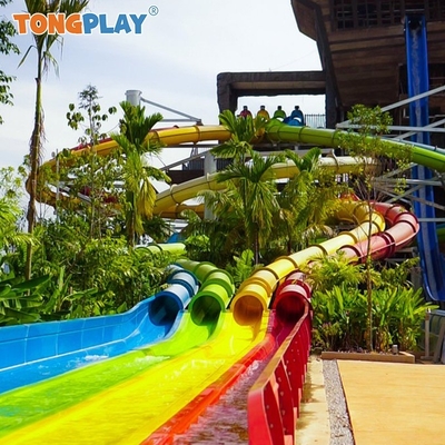 Aqua Park Design Water Playground Sport and Entertainment Fiberglass Adult and Teenager Freefall Racing Rainbow Water Slide