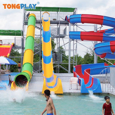 Double Curve Water Slide Plastic Fiberglass Action Park Water Slide