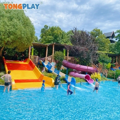 Summer Fibreglass Pool Slide 200m2 Amusement Park Water Slide Outdoor Entertainment