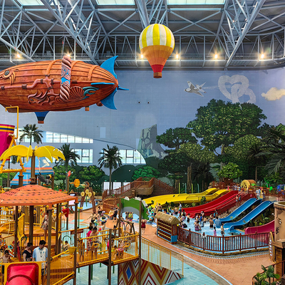 Water Park Equipment Theme Water Splash Kids Raft Riders Water Spray Fiberglass Slide for Sale