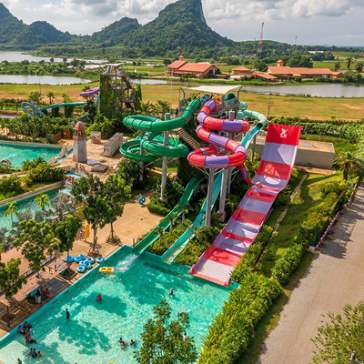 Fiberglass Big Water Slide Combination Water Amusement Family Game in Summer for Aquatic Park