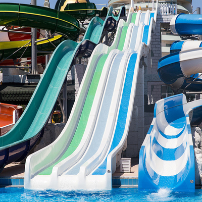 Splash Slide Amusement Park Equipment Commercial Large Rainbow Slide Combined Fiberglass Water Slide