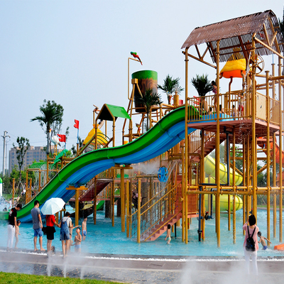 Glassfiber Water Park Equipment with Water Slide for Swimming Pool Slide Glass Fiber Children's Water Park