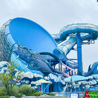 2024 Water Park Equipment Manufacture Fiberglass Big Speaker Slide Amusement Park Products