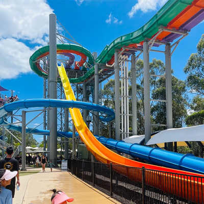 Outside Fiberglass Water Park Equipment Water Pool Slides Entertainment
