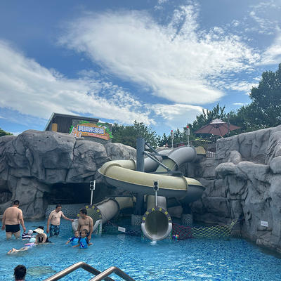 Outdoor Entertainment Water Park Equipment Swimming Pool Fiberglass Tube Slides for Sale