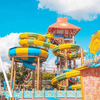 Water Park Entertainment Equipment Swimming Pool Water Play Equipment Customized Fiberglass Water Slide