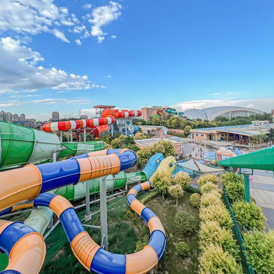 Skin Raft Python Water Slide Commercial Water Park Equipment Fiberglass Long Tubes Slide Water Play Attractions