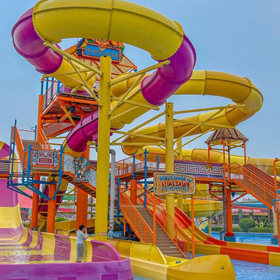 Water Playground Exciting Pool Slide Curve Water Slide Outdoor Park Games Water Floating Entertainment
