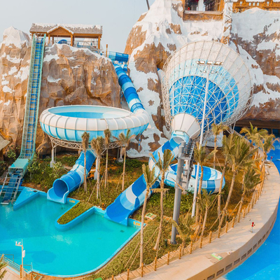 Fiberglass Big Trumpet Water Slide Aquatic Play Equipment New Design Funny Wholesale Combination Slide
