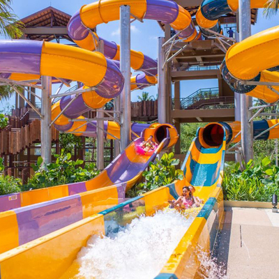 Grande scivolo a spirale in piscina in fibra di vetro scivolo a spirale in acqua combinazione multi-slide
