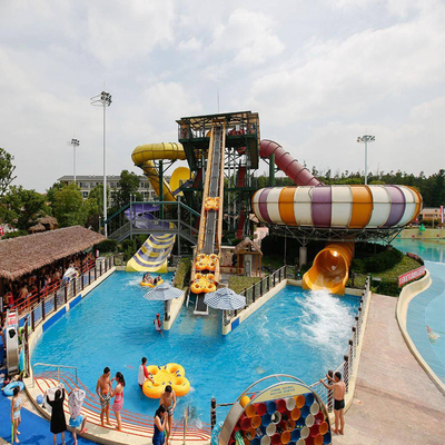 Importazione di scivoli d'acqua in vetroresina dalla Cina per giochi di parchi divertimento, scivoli per gommoni acquatici familiari in vetroresina