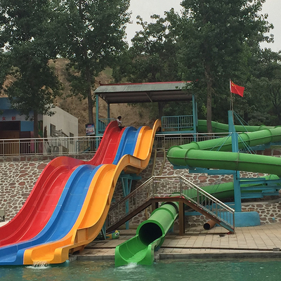 Public Children Water Park Rides Outdoor Water Play Equipment Custom Small Rainbow Slide Frp Kids Pool Slide