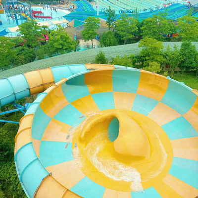 Aqua Park Playground Equipment Fiberglass Open Flume Slide for Swimming Pool Fiberglass Four Person Raft Slide