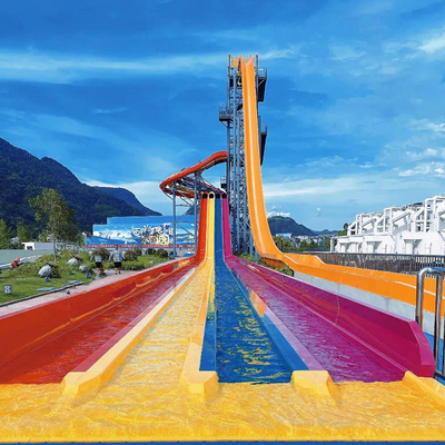 Multi Slide Rainbow Water Slide Equipment Joyful Children'S Customized