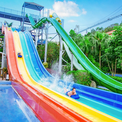 Commercial Water Park Equipment Factory Wholesale Price Swimming Pool Fiberglass rainbow Racing Slide for Sale
