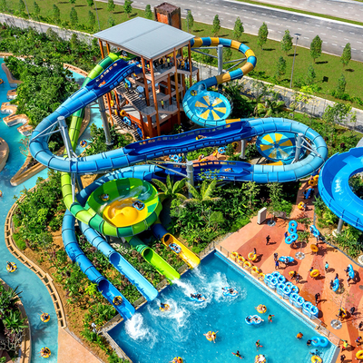 Outdoor Kids Water Park Playground Swimming Pool Fiberglass Slides for Children