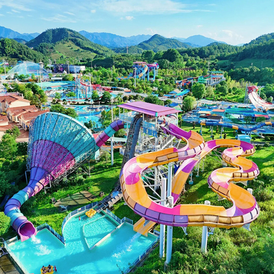 Water Park Equipment Above Ground Fiberglass Slides Kids Water Playground Outdoor Swimming Pool Rides