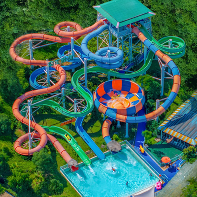 Commercial Aqua Park Rides Outdoor Water Sport Park Large Water Slide for Adult Fiberglass High-speed Free Fall Slide