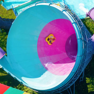 Fabulous Fun Storm Rider Slide Fiberglass Water Park Funnel Typhoon Water Slide