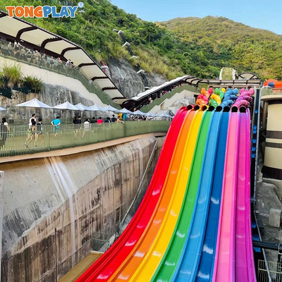 Fiberglass Water Slide with 0.65-1.8 Meters Slide Width and 6-18m Platform Height for Water Parks