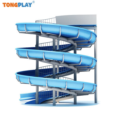 Water Amusement Park Games Ride Fiberglass Spiral Slide for Swimming Pool