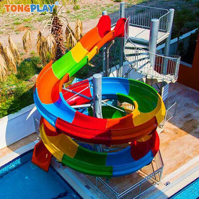 Fiberglass Steel Spiral Water Slide with Max Capacity >500kg and Customized Color for Water Parks