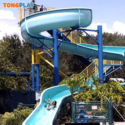 Customized Color Fiberglass Spiral Water Slide with Max Capacity >500kg and Allowable Passenger >8 for Water Parks