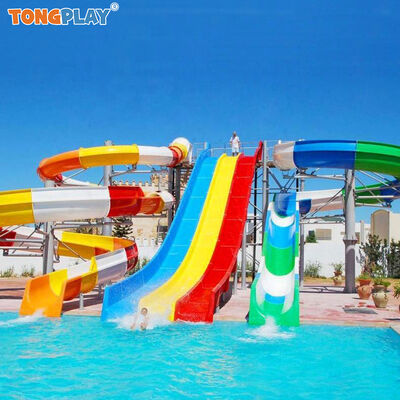 Akcesoria do basenu zewnętrznego Komercyjne wyposażenie parku wodnego z włókna szklanego Dostosowane zjeżdżalnie dla dorosłych na sprzedaż