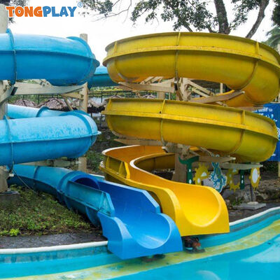 Open Spiral Slide and Body Slide 4.5 m High Children and Adult Water Slide Groups for Resort Swimming Pool
