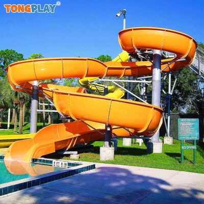 Water Park Fiberglass Slides and Large Pool Spiral Water Slide Equipment