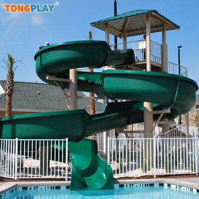 Komersial Outdoor Resort Kolam renang Slide Serat kaca Hotel Kolam renang Slide untuk anak-anak dan orang dewasa