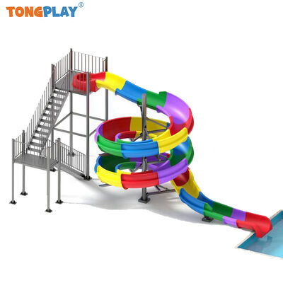 Water Game Toys Outdoor Park Aqua Fiberglass Spiral Slide for Swimming Pool
