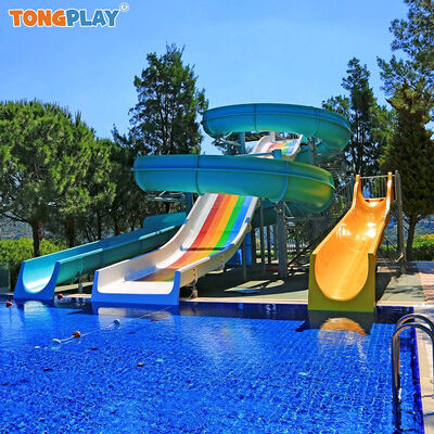 Outdoor Water Game Park China Fiberglass Spiral Slide Set Supplies
