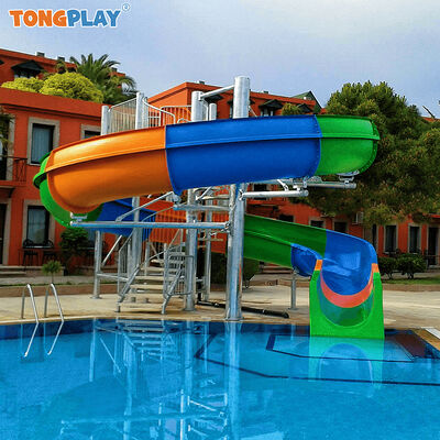 Hotel Swimming Pool Water Play Equipment Customized Fiberglass Water Slide
