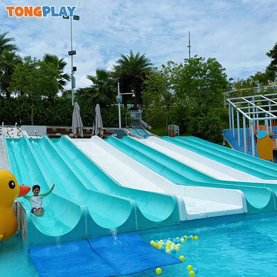 Blue Children Residential Outdoor Playground Equipment Giant Water Slide with Fiberglass Metal Construction