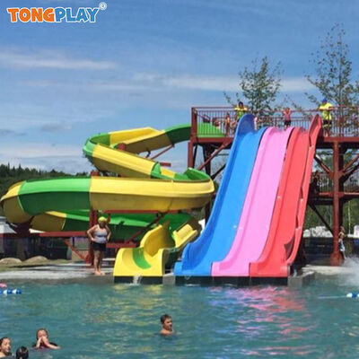 Public Children Water Park Rides Outdoor Water Play Equipment Custom Small Rainbow Slide  Kids Pool Slide
