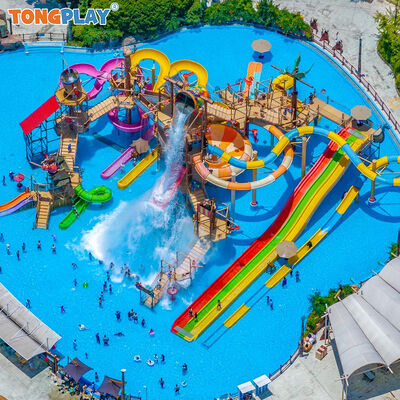 Direct Sale Aqua Theme Park Water House Play Playground Equipment With Slide Swimming Pool Set