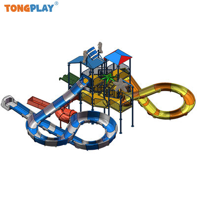 Outdoor Amusement Park Equipment Aqua Spray Park Fun Swimming Pool Water Slide for Kids