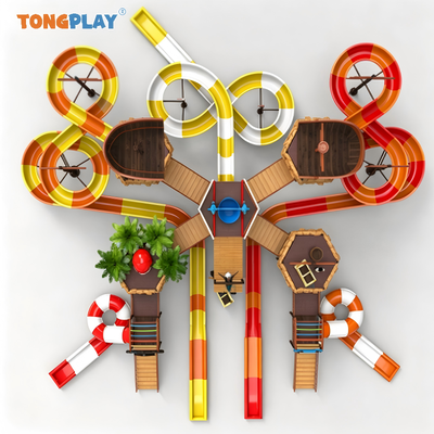 Hot Sale Security Amusement Playground Outdoor Indoor Water Park Slides for Kids Adults Fiberglass Water Play School Home
