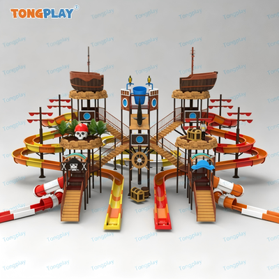Commercial Aqua Store Fiberglass Outdoor Water House for Kids Fun Amusement With Pool Slide